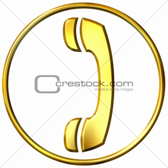 3D Golden Telephone Sign 