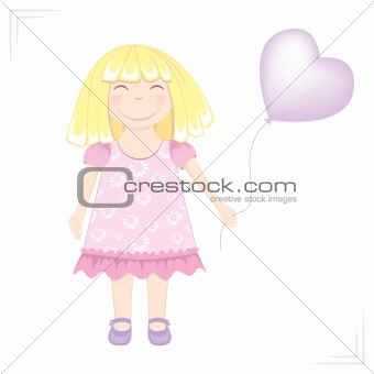Little girl with balloon.