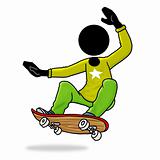 Skateboard player icon