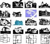 Building house and plan set. Architectures image