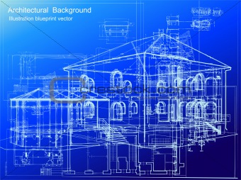 Architectural blueprint background. Vector