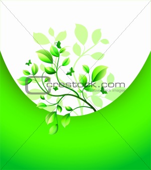 Abstract pattern with leaf tree. Vector