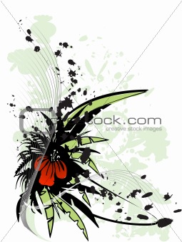 Floral card  abstract . Vector