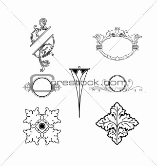 Different ornamental elements. Vector set