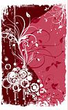 Flower grunge the red ornament. Vector