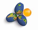 Earth globe eggs