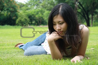 Cute woman in the park 