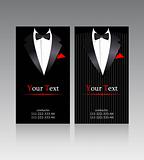 Vector business cards with elegant suits 