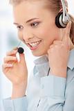 Call center woman with headset