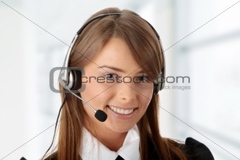 Beautiful Call Center Woman