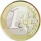 Vector 1 euro coin.