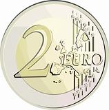 Vector 2 euro coin.