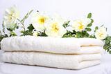 Bath towels with rose