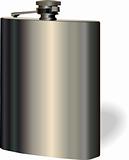 vector single hip flask on white background