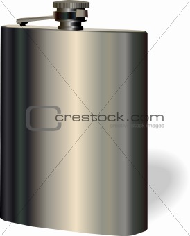 vector single hip flask on white background