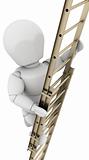 man climbing a ladder to achieve success