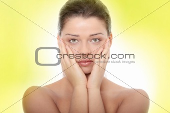 Portrait of the attractive girl without a make-up