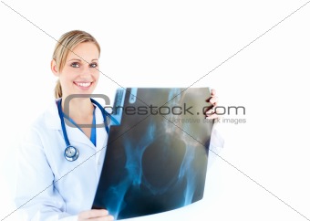Ambitious female doctor looking at a x-ray 