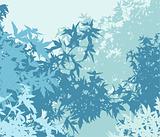Colorful landscape of foliage in cold mist - Vector illustration