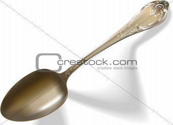 Vector old-fashioned silver spoon.