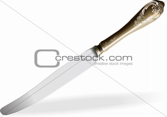 Vector old-fashioned silver knife