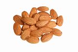 Pile of almonds isolated