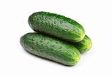 Green cucumbers isolated
