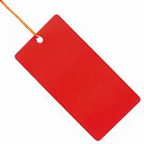 Red paper tag isolated