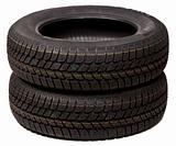 Two car tires isolated