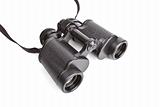 Black binoculars isolated on white