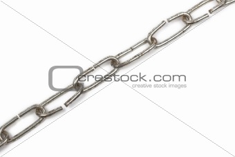 Old metal chain isolated on white