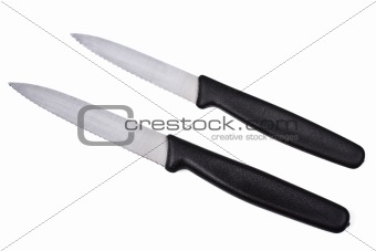 Two kitchen knives isolated