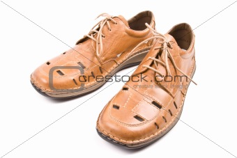 Two man's summer shoes isolated