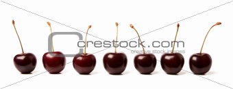 Several sweet cherries isolated on white