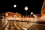 The Plaza Massena Square at night in Nice