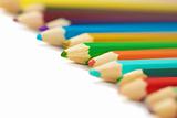 Line of colored pencils