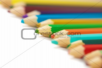 Line of colored pencils