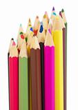 Set of colored wooden pencils