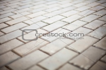 Platform covered with stone blocks