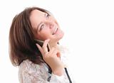 woman talking over phone