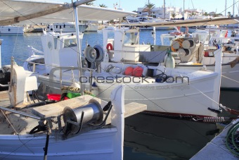 traditional menorquina fisherboats formentera port