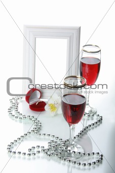 Frame, goblet and orchid