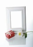 Frame, gift and orchid
