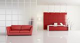 red and white contemporary office