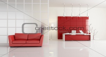 red and white contemporary office