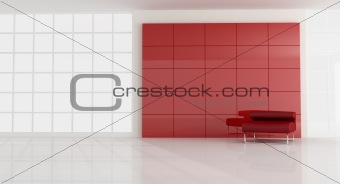 red armchair in empty modern room