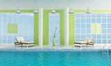 Luxury  green swimming pool 