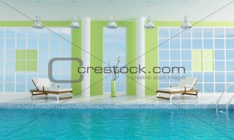 Luxury  green swimming pool 
