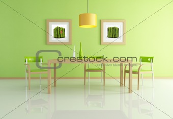 contemporary green dining room