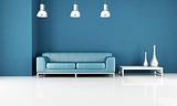 minimal blue living-room